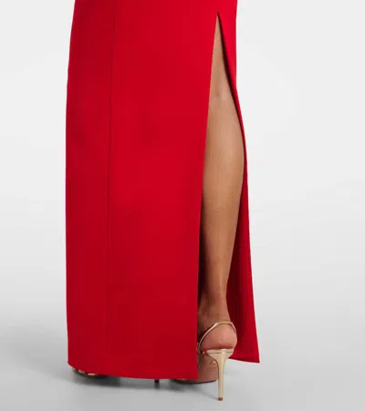 Alex Perry Strapless Draped Satin-crepe Gown In Red