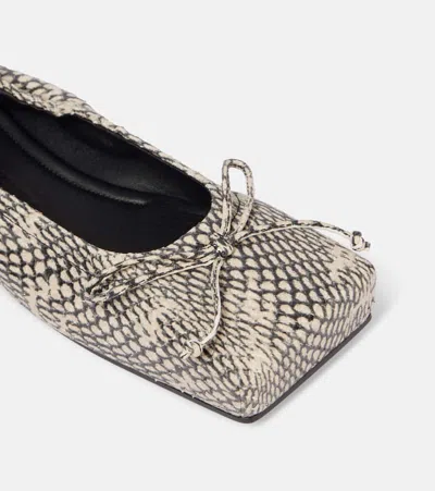 Jacquemus Woman Ballet Flats Light Grey Size 6 Leather In Gray