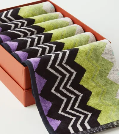 Missoni Giacomo Set Of 6 Face Towels In Multicoloured