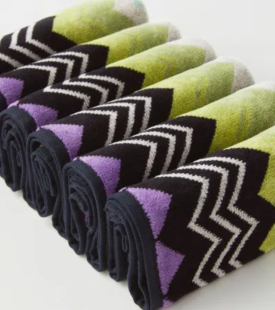 Missoni Giacomo Set Of 6 Face Towels In Multicoloured