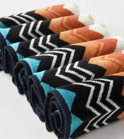 Missoni Giacomo Set Of 6 Face Towels In Multicoloured