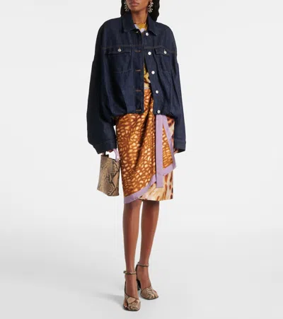 Dries Van Noten Cotton Denim Vesto Jacket In Blue