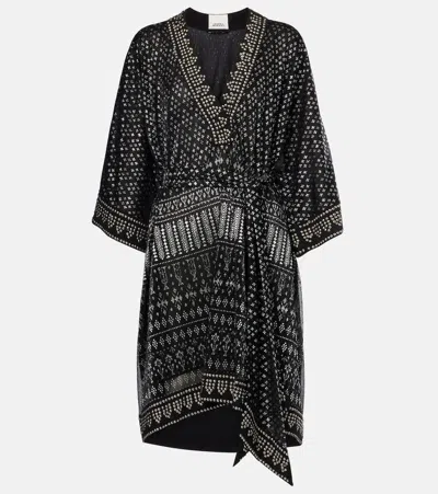 Isabel Marant Dress 'nawel' V-neckline Belted Waist In Black