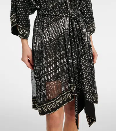 Isabel Marant Dress 'nawel' V-neckline Belted Waist In Black