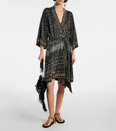 Isabel Marant Dress 'nawel' V-neckline Belted Waist In Black