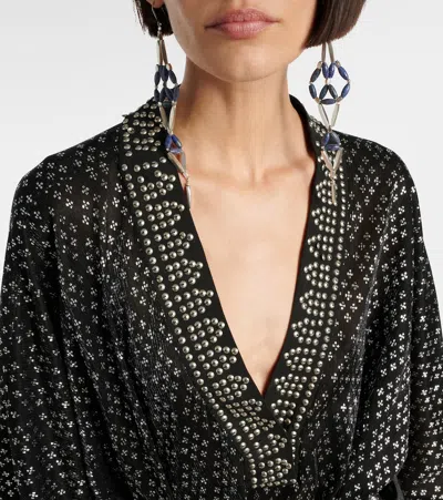 Isabel Marant Dress 'nawel' V-neckline Belted Waist In Black