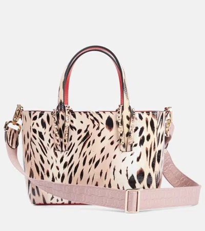 Christian Louboutin Cabata Mini Leopard-print Leather Tote Bag In Multicoloured