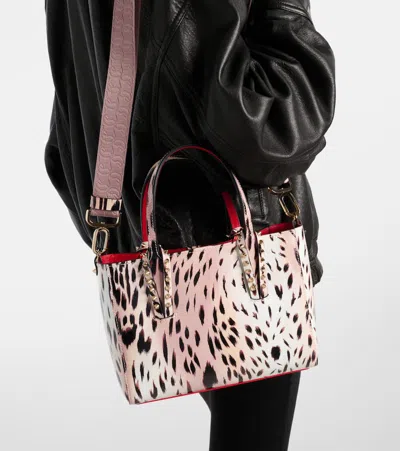 Christian Louboutin Cabata Mini Leopard-print Leather Tote Bag In Multicoloured