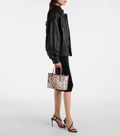 Christian Louboutin Cabata Mini Leopard-print Leather Tote Bag In Multicoloured