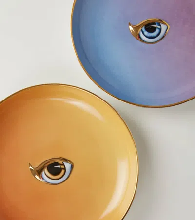 L'objet Lito Set Of 4 Plates In Blue