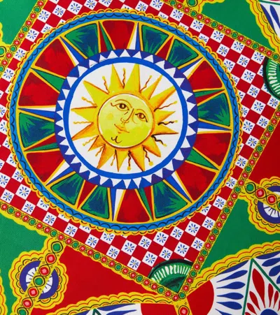 Dolce & Gabbana Casa Medium Printed Canvas Cushion In Multicoloured