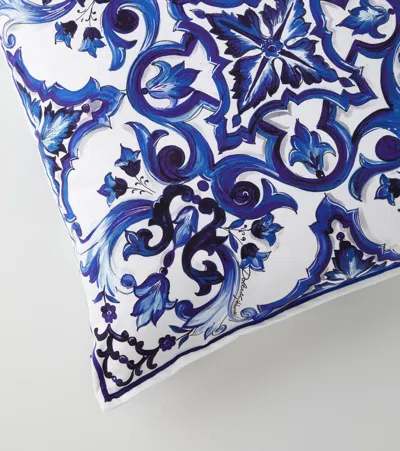 Dolce & Gabbana Casa Medium Printed Canvas Cushion In Multicoloured