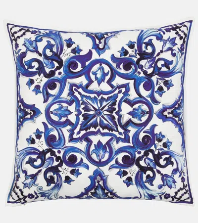 Dolce & Gabbana Casa Medium Printed Canvas Cushion In Multicoloured