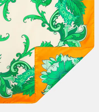 Etro Vibrant Floral Silk Scarf Square Lightweight In Multicolour
