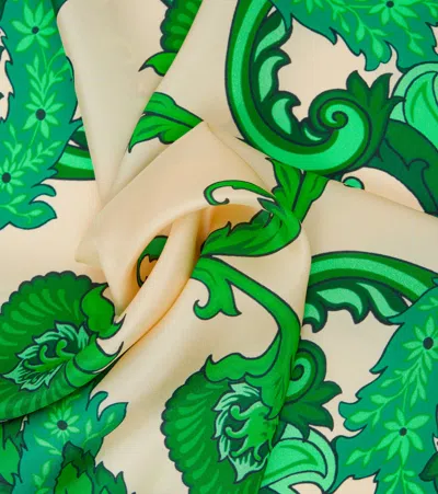 Etro Vibrant Floral Silk Scarf Square Lightweight In Multicolour