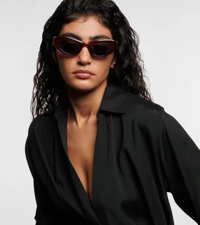 Loewe Acetate Cocktail Cat-eye Sunglasses In Braun