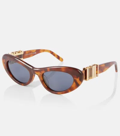 Loewe Acetate Cocktail Cat-eye Sunglasses In Braun