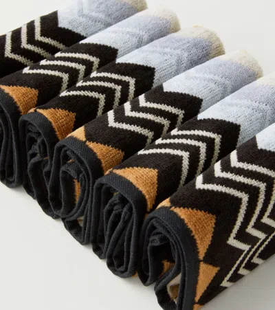 Missoni Giacomo Set Of 6 Face Towels In Multicoloured