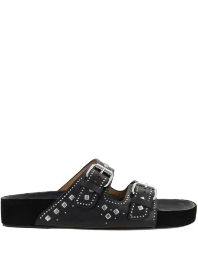 Isabel Marant Lennyo Leather Sandals In Black