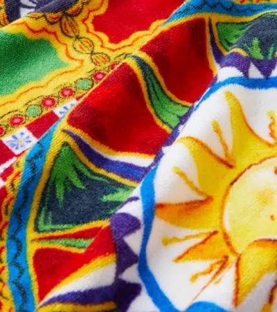 Dolce & Gabbana Casa Carretto Beach Towel In Multicoloured