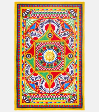 Dolce & Gabbana Casa Carretto Beach Towel In Multicoloured
