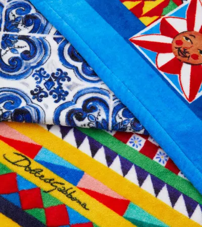 Dolce & Gabbana Casa Carretto Beach Towel In Multicoloured