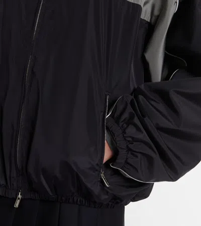 Miu Miu Recycled Nylon Windbreaker Jacket In Blau