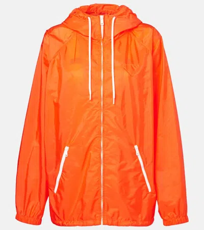 Prada Orange Raincoat In Lightweight Re-nylon