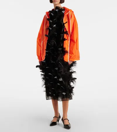 Prada Orange Raincoat In Lightweight Re-nylon