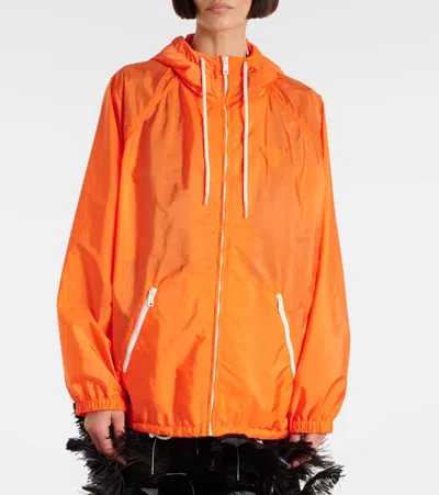Prada Orange Raincoat In Lightweight Re-nylon