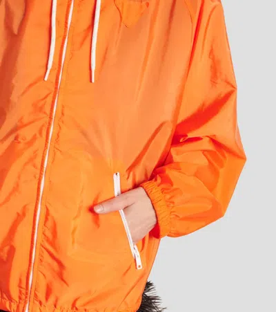 Prada Orange Raincoat In Lightweight Re-nylon