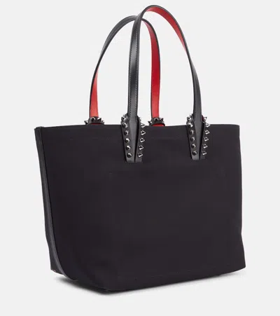 Christian Louboutin Cabata Large Leather-trimmed Canvas Tote Bag In Black
