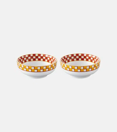 La Doublej Apollo Set Of 2 Porcelain Snack Bowls In Apollo Brick