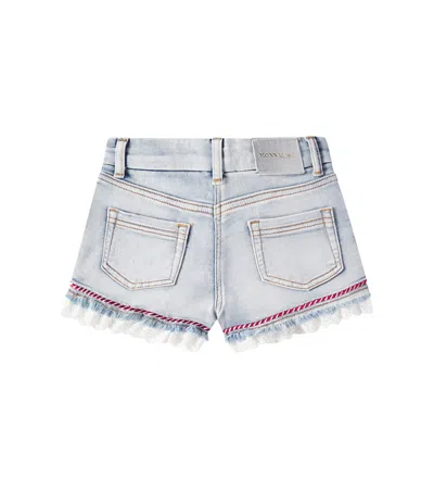 Monnalisa San Gallo Fabric Shorts In Blue