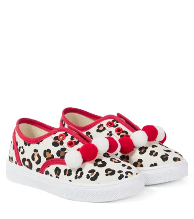 Monnalisa Leopard-print Sneakers In White