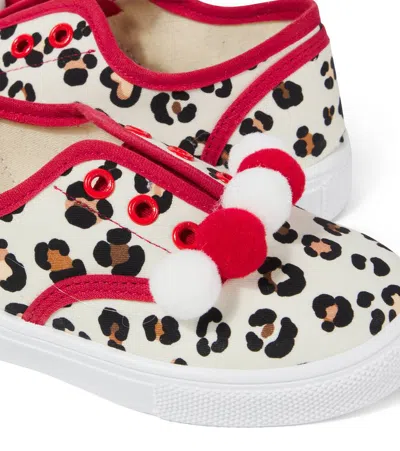 Monnalisa Leopard-print Sneakers In White