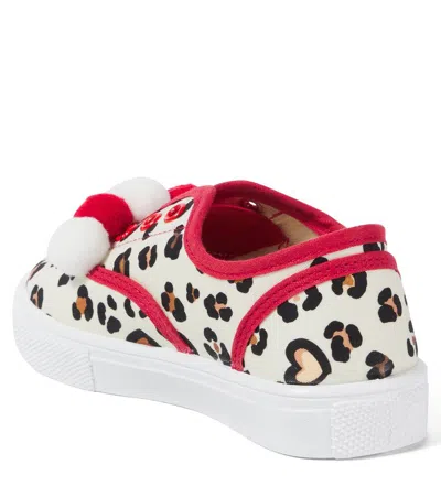 Monnalisa Leopard-print Sneakers In White