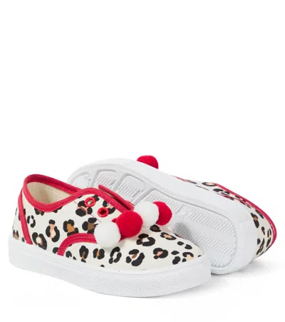 Monnalisa Leopard-print Sneakers In White