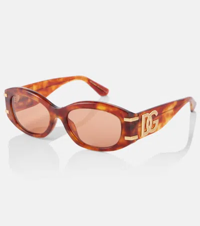 Dolce & Gabbana Womens Brown Dg4501 Butterfly-frame Acetate Sunglasses In Camel Havana