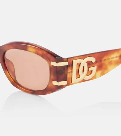 Dolce & Gabbana Womens Brown Dg4501 Butterfly-frame Acetate Sunglasses In Camel Havana