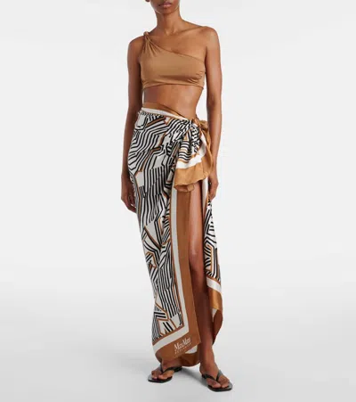 Max Mara Ottico Silk Beach Cover-up In Multicoloured