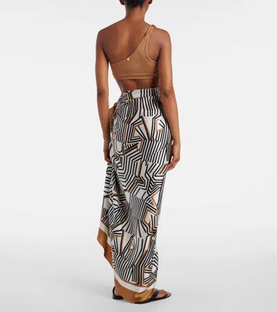 Max Mara Ottico Silk Beach Cover-up In Multicoloured