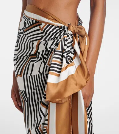Max Mara Ottico Silk Beach Cover-up In Multicoloured