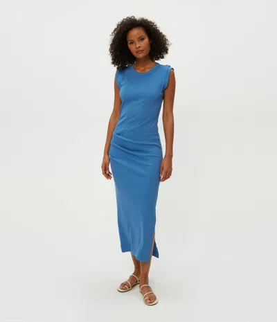 Michael Stars Calliope Power Shoulder Maxi Dress In Ocean