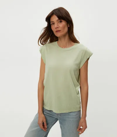 Michael Stars Joey Power Shoulder T-shirt In Seacrest