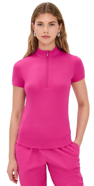 Greyson Short Sleeve Halley 1/4 Zip Tee Lychee In Lychee