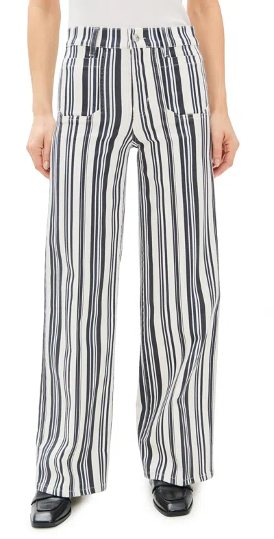 Frame Le Slim Palazzo Patch Pocket High Waist Wide Leg Jeans In Blue