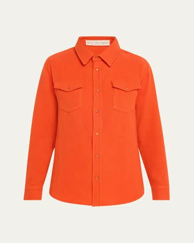 God's True Cashmere Womens Gods True Cashmere Regular-fit Pointed-collar Cashmere Shirt In Carnelian