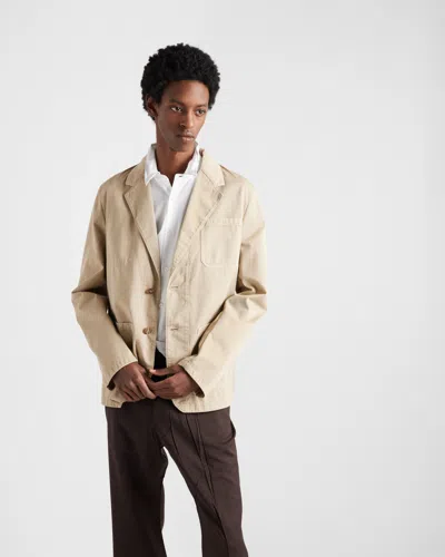 Prada Cotton Pocket-detail Relaxed Blazer In Kordel