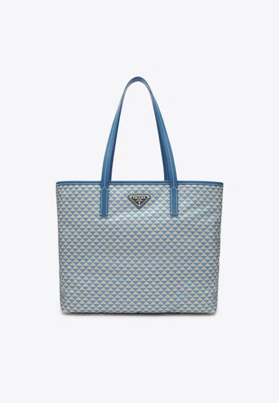 Prada Light Blue Bag In Printed Re-nylon In Multi